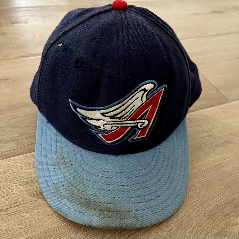 New Era Diamond signed autograph Angels cap hat 5950 7 1/8 100% Wool made in USA